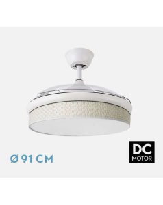 ventilador dc con luz moda 72w blanco/caizo blanco 3 aspas desp. 91d 7200ml 212480501 de fabrilamp
