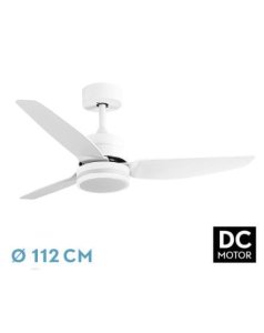 ventilador dc con luz jarama 206791301 blanco 3 aspas de fabrilamp