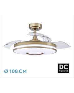 ventilador dc con luz dani 165391414 cuero 3 aspas de fabrilamp