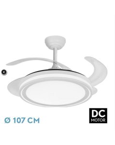 ventilador dc con luz bandido 59w blanco fabrilamp 235791401