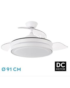 ventilador dc con luz esparta mini 184799001 blanco 3 aspas de fabrilamp