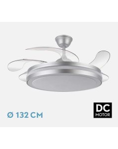 ventilador dc con luz esparta maxi 80w plata 5 aspas desp.132d 10255lm 184796010 de fabrilamp