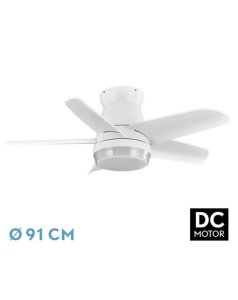 ventilador dc con luz neutrn 207991501 blanco 5 aspas de fabrilamp