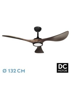 ventilador dc con luz viana 211991309 negro/roble 3 aspas de fabrilamp