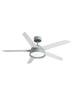 ventilador dc con luz lebeche 180791506 verde/blanco 5 aspas de fabrilamp