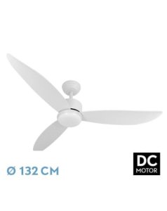 ventilador dc con luz genil 209591301 blanco 3 aspas de fabrilamp