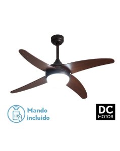 ventilador dc con luz klod 173692402 rstico-nogal de fabrilamp
