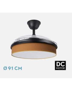 ventilador dc con luz moda 72w negro/naranja 3 aspas desp. 91d 7200ml 212480909 de fabrilamp