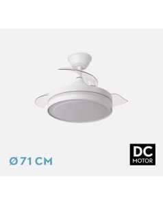 ventilador dc con luz esparta peque 440w 3 aspas desp.blanco 72d 5182lm 184793001 de fabrilamp