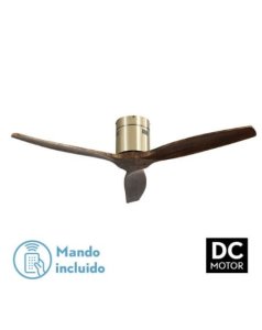 ventilador dc con luz aguiln 2 128290364 cuero/roble 3 aspas de fabrilamp