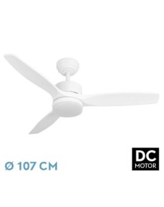 ventilador dc con luz torino 209091368 blanco 3 aspas de fabrilamp