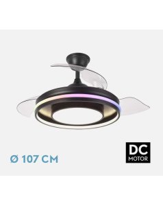 ventilador dc con luz pitufo negro 57w 3 aspas desp. 107d 3990lm 242891388 de fabrilamp