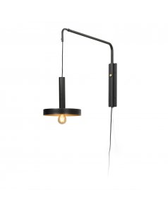 aplique de pared whizz oro satinado y negro e27 20168 de faro