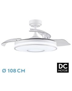 ventilador dc con luz dani 165391401 blanco 3 aspas de fabrilamp