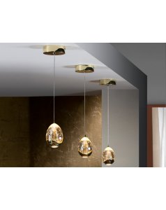 colgante de techo 1 led oro roco 784347 de schuller