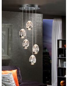 colgante de techo 5 led cromo roco 783517 de schuller