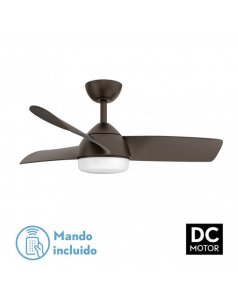 ventilador con luz haur 173391302 marrn de fabrilamp