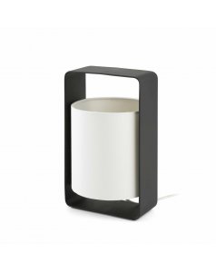 lmpara sobremesa pequea negro + blanco e27 h.27 cm. lula 28382 de faro