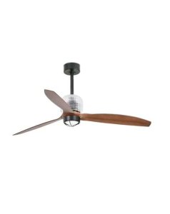 ventilador con luz deco fan 128 cm. negro 3 palas nogal 17w 3000k 33395d-10 de faro.  ventilador con luz deco fan 128 cm. negro 3 palas nogal 17w 3000k 33395d-10 de faro.