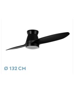 ventilador dc con luz nordic 207891209 negro 2 aspas de fabrilamp