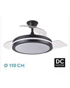 ventilador dc con luz esparta 184791409 negro 3 aspas de fabrilamp