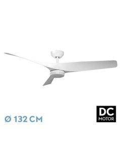 ventilador dc con luz niger 211591301 blanco 3 aspas de fabrilamp