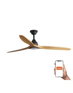 ventilador alo 152cm negro 3 palas madera 20w cct tuya de faro 33719dcwt