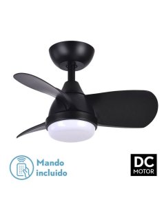 ventilador dc con luz mod. pirdo 186291309 negro 3 aspas de fabrilamp