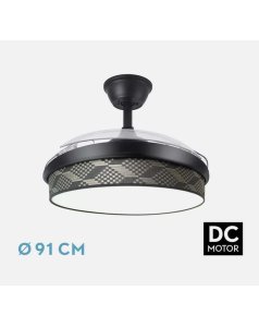 ventilador dc con luz moda 72w negro/tetris gris 3 aspas desp. 91d 7200ml 212481109 de fabrilamp