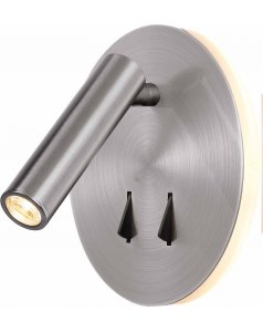 aplique de pared nquel satinado led 3w + 6w cayman 6081 de mantra