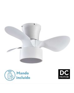 ventilador dc con luz mod. kos 186191301 blanco 3 aspas de fabrilamp
