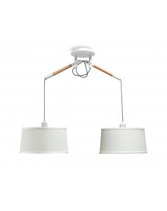 colgante articulado 2 luces nrdica e27 pantalla blanca 4930 de mantra