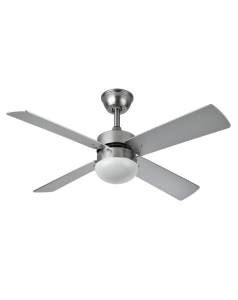 ventilador dc con luz mod. sofa 175992433 nquel/plata 4 aspas de fabrilamp