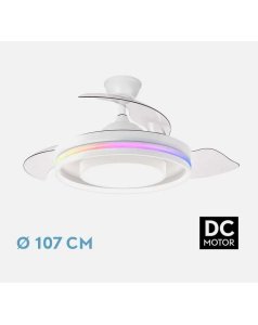 ventilador dc con luz pitufo blanco 57w 3 aspas desp. 107d 3990lm 242891368 de fabrilamp