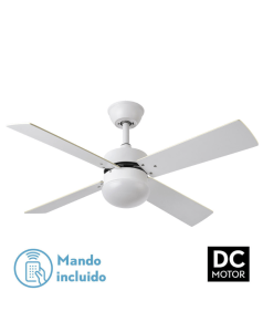 ventilador dc con luz mod. sofa 175992401blanco 4 aspas de fabrilamp