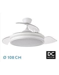 ventilador dc con luz bayomo 142591401 blanco 3 aspas de fabrilamp