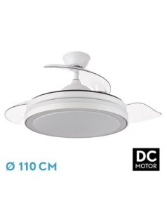 ventilador dc con luz esparta 184791401 blanco 3 aspas de fabrilamp