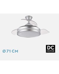 ventilador dc con luz esparta peque 440w 3 aspas desp. plata 72d 5182lm 184793010 de fabrilamp