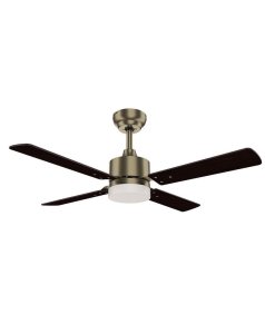 ventilador dc con luz mod. hupe 173591414 cuero/nogal 4 aspas de fabrilamp