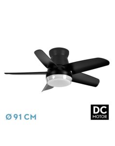 ventilador dc con luz neutrn 207991509 negro 5 aspas de fabrilamp
