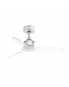 ventilador de techo justfan motor dc 33426 cromo palas transparentes  81 de faro