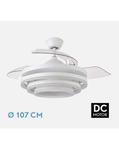 ventilador dc con luz kai blanco 72w 3 aspas desp. 107d 6120lm 183193401 de fabrilamp