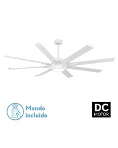 ventilador dc con luz grado 187791801 blanco 8 aspas de fabrilamp