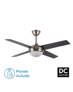 ventilador dc con luz ciro 159092433 nquel /wengu 4 aspas de fabrilamp