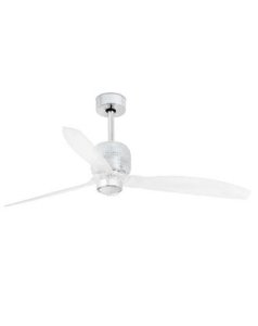 ventilador con luz deco fan 128 cm. cromo 3 palas transp.17w 3000k 33394d-9 de faro.  ventilador con luz deco fan 128 cm. cromo 3 palas transp.17w 3000k 33394d-9 de faro.