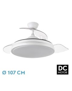 ventilador dc con luz escorpin 214591301 blanco 3 aspas de fabrilamp