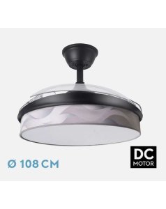 ventilador dc con luz moda 72w negro/ola gris 3 aspas desp. 108d 7200ml 212490309 de fabrilamp