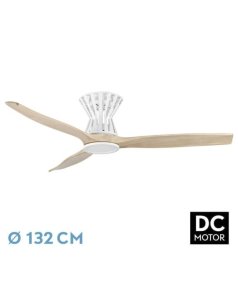 ventilador dc con luz baltir 211891368 blanco/haya 3 aspas de fabrilamp