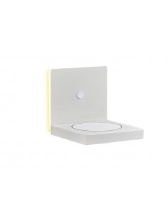 aplique de pared / estante blanco led 3w con cargador de induccin de mvil zanzbar 6754 de mantra