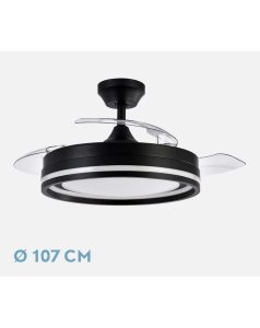ventilador dc con luz cerrato negro 72w 3 aspas desp.107d 7200lm 208691309 de fabrilamp
